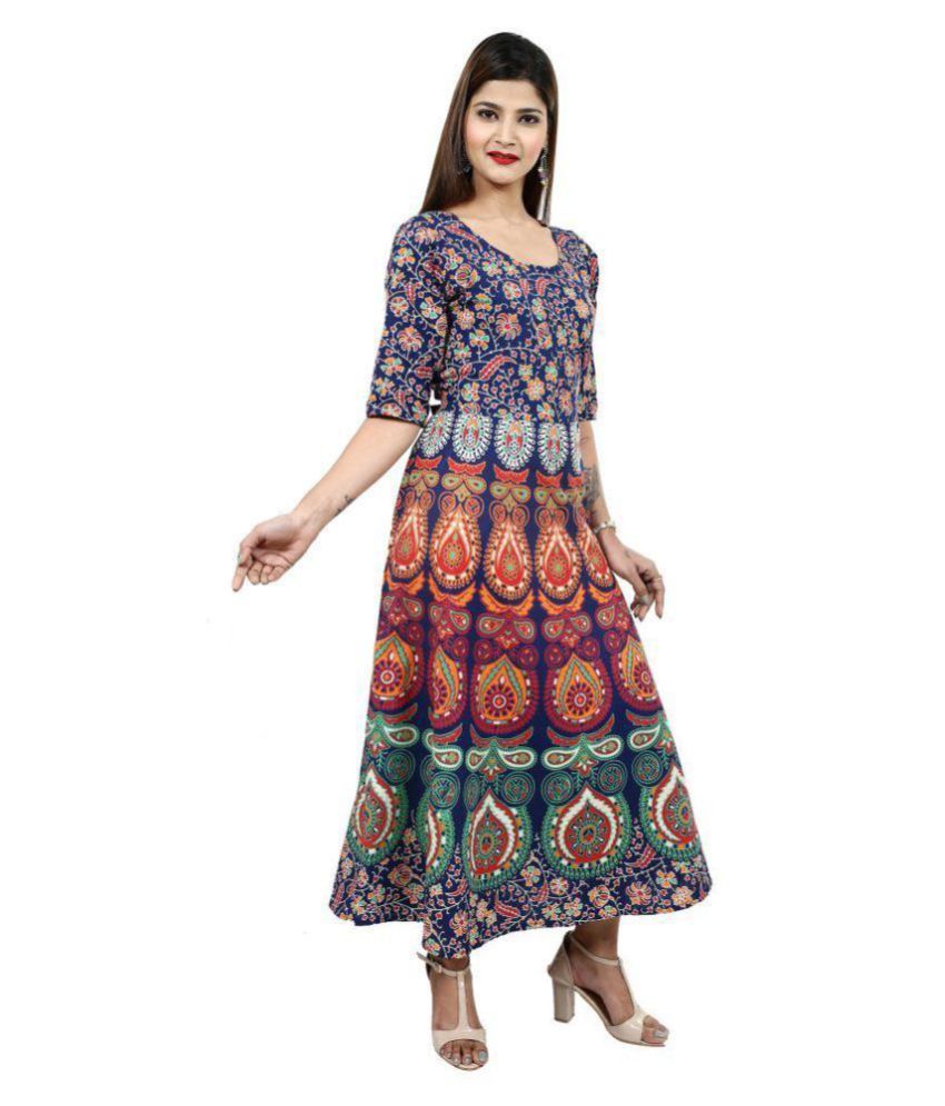 Dhruvi Cotton Multi Color Regular Dress - Buy Dhruvi Cotton Multi Color ...