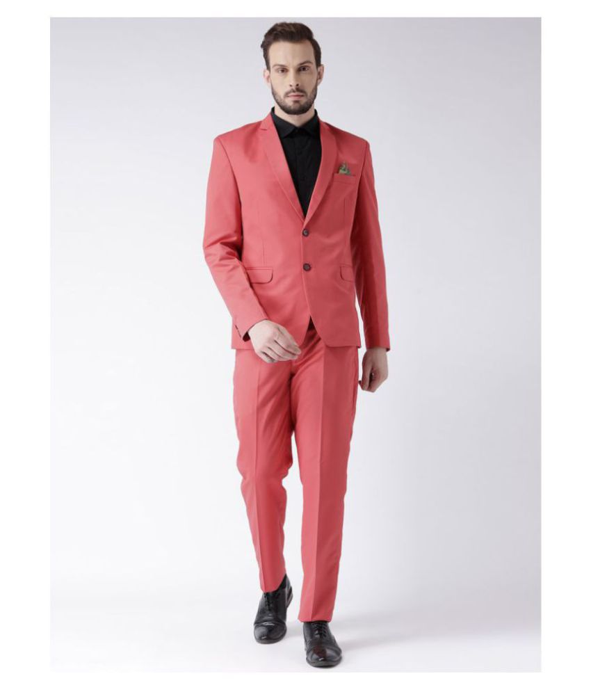     			Hangup Peach Solid Formal 2 Piece Suits