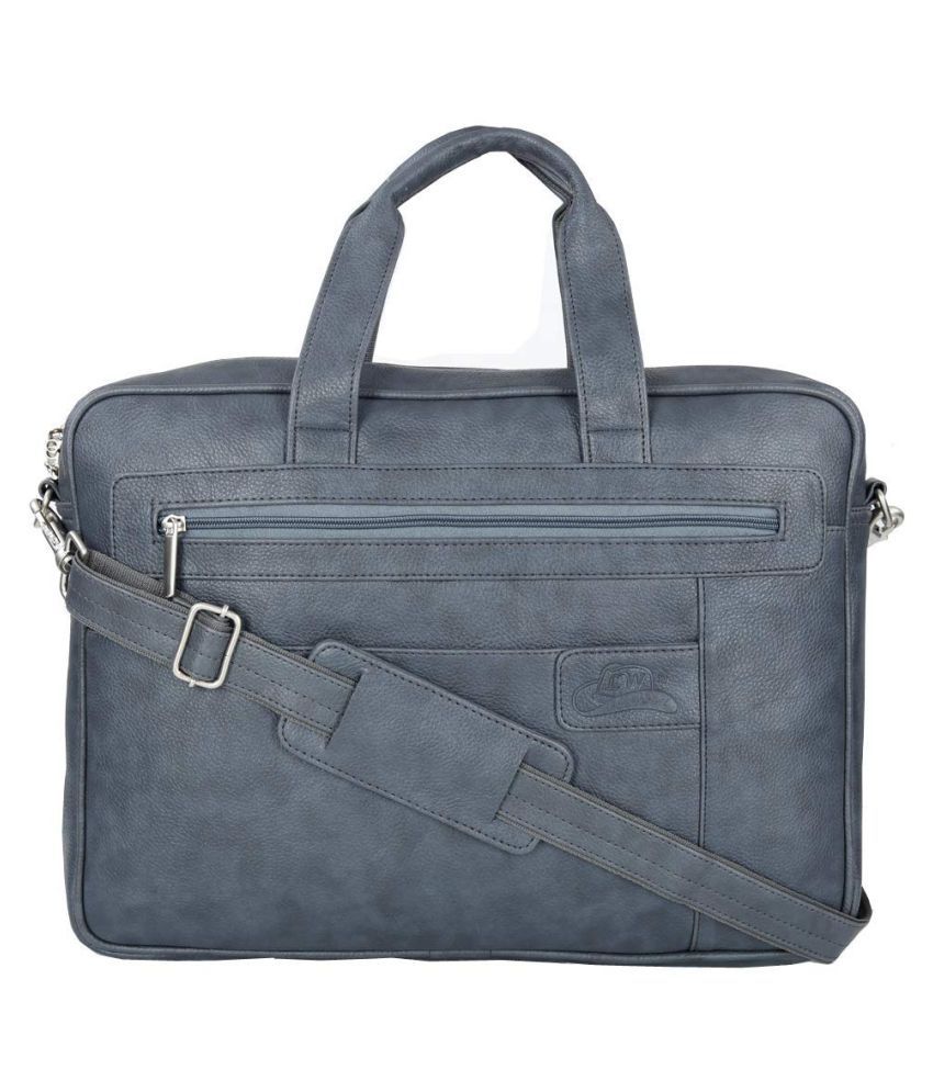 Leather Gifts upto 16 inch laptop Grey P.U. Office Bag