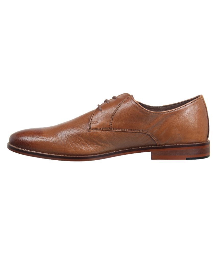 franco leone tan derby shoes