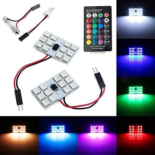 Trigcars Mahindra Logan 2X16 Colors Rgb Bright 5050 Led Car Roof Dome