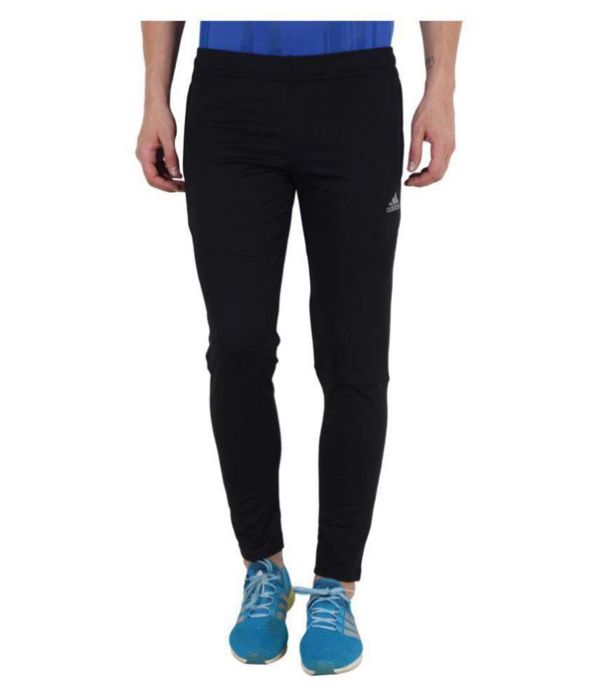 Adidas Black Polyster Lycra Trackpant - Buy Adidas Black Polyster Lycra ...