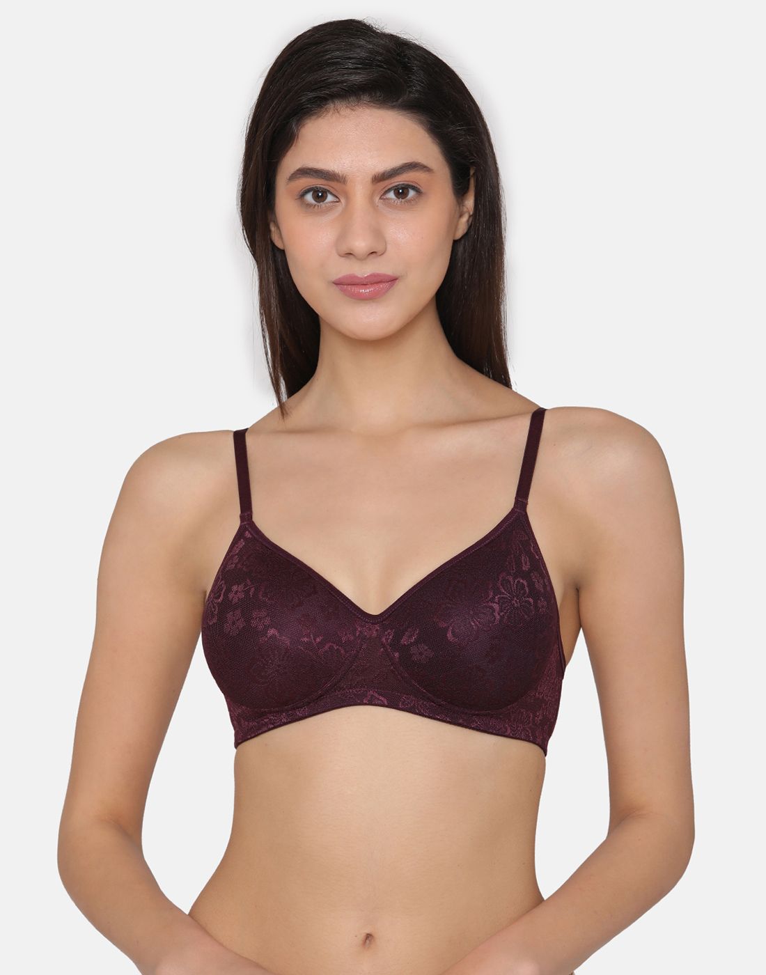     			Clovia Lace T-Shirt Bra - Purple