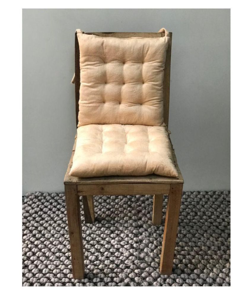My House Set Of 2 Beige Velvet Chair Pads Buy Online At Best