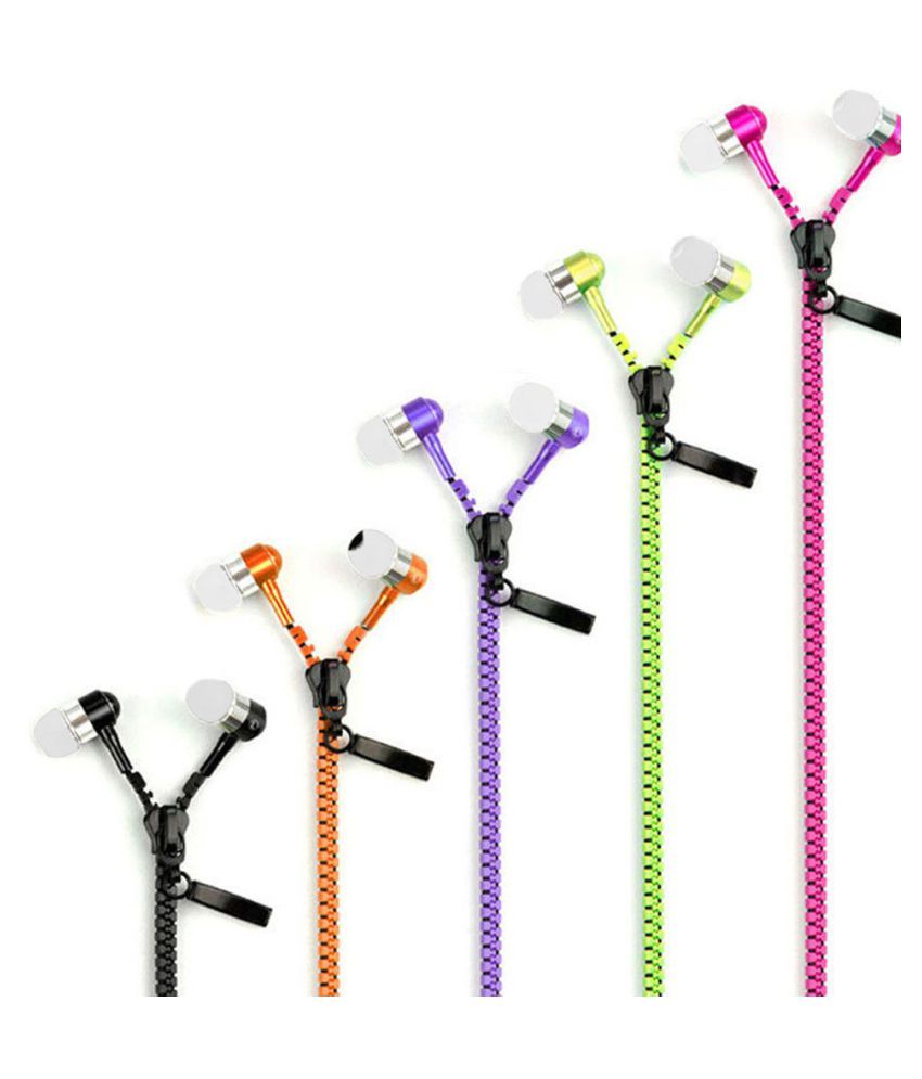 astound Metal Zipper Earphones with Mic In Ear Wired Earphones With Mic