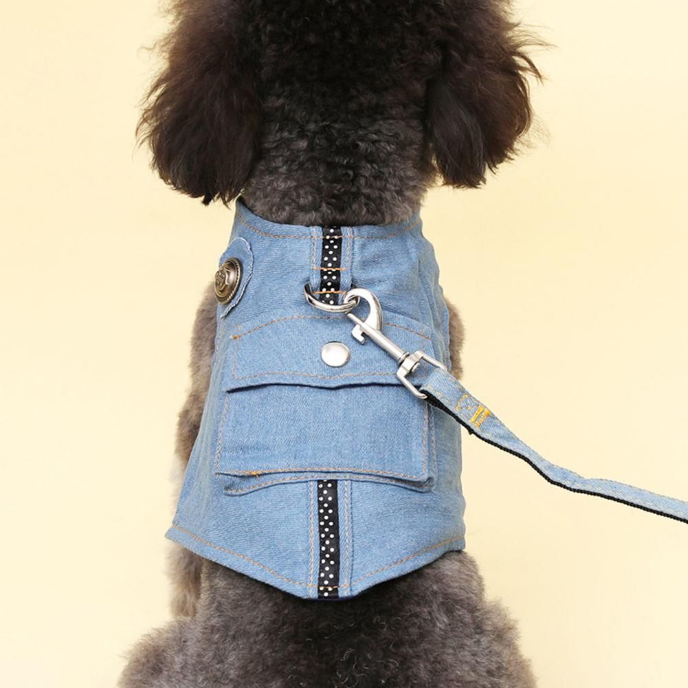 denim dog harness