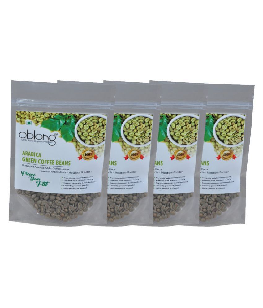 Oblong Premium Quality Green Coffee Beans 200 gm Fat Burner Beans Pack of 4