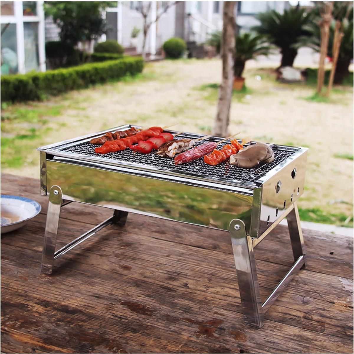 Portable Grill Rack Stainless Steel Stove Pan Outdoor Roaster Outdoor