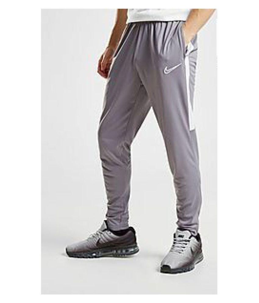 nike grey polyester lycra trackpants