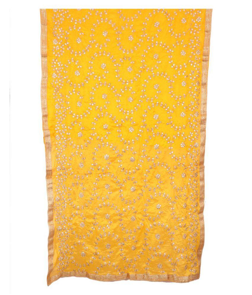 Raj Yellow Cotton Gota Patti Dupatta Price in India - Buy Raj Yellow ...