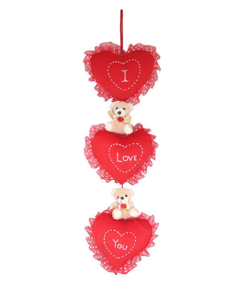     			Tickles Soft Stuffed Plush Animal Toy I Love You Hanging Hearts with Teddy Wall Hanging Valentine Day Gift.( Color: Red Size: 45 cm )
