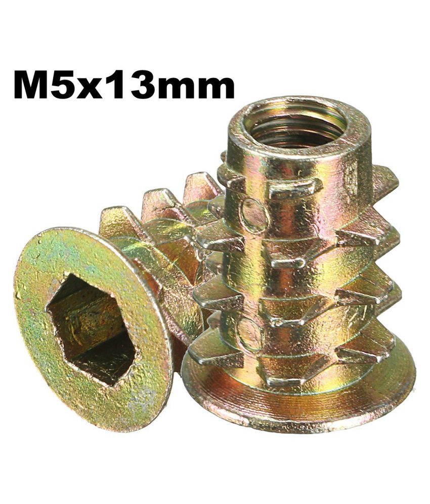 M4 M5 M6 M8 M10 Flange Hex Drive Screw In Threaded Insert Nut For Wood ...