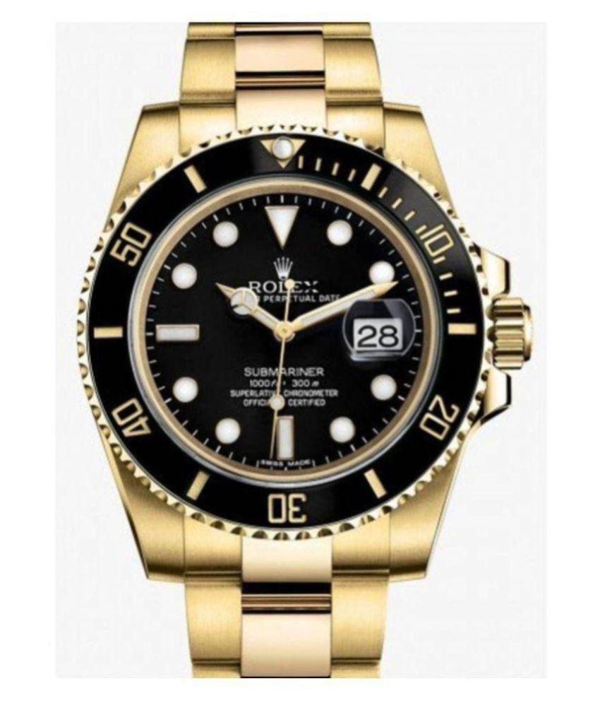 shop in styl rolex black gold Stainless Steel Analog Men's Watch - Buy