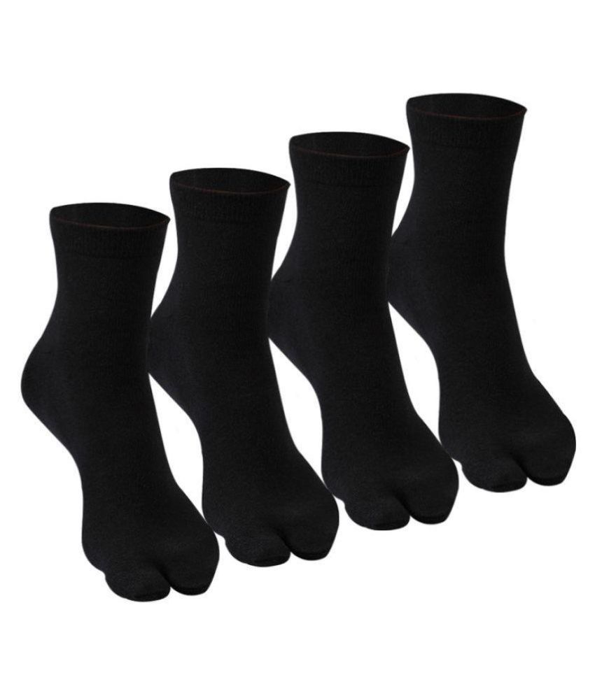     			Tahiro Black Cotton Casual Thumb Socks - Pack Of 4