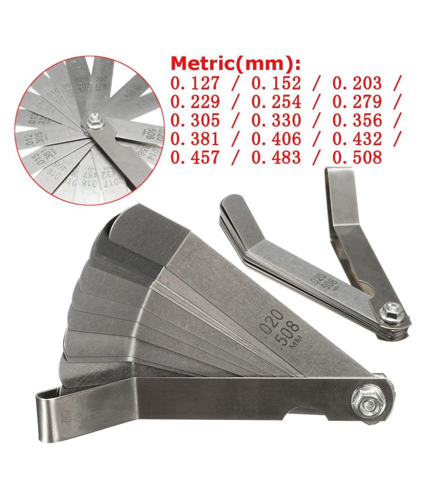 OriGlam Offset Feeler Gauge Set With 16 Blades, Standard Metric Offset