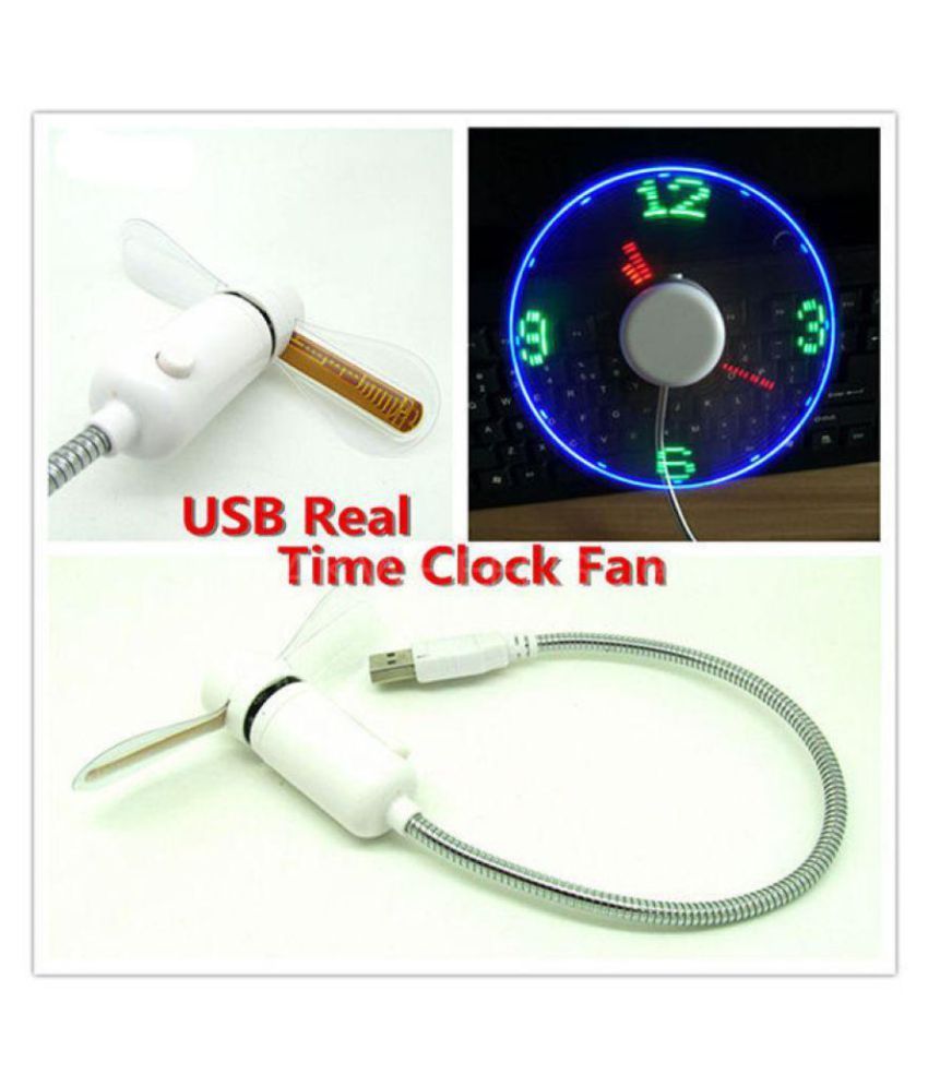 Ever Forever USB Fan White Pack of Pack of 1 (Real Time USB Clock Fan