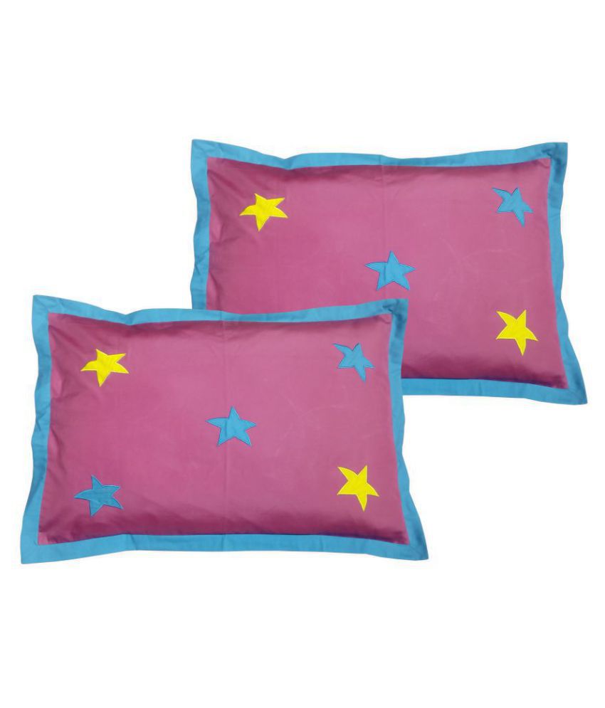     			Hugs'n'Rugs - Regular Pink Cotton Pillow Covers 60*40 ( Pack of 2 )