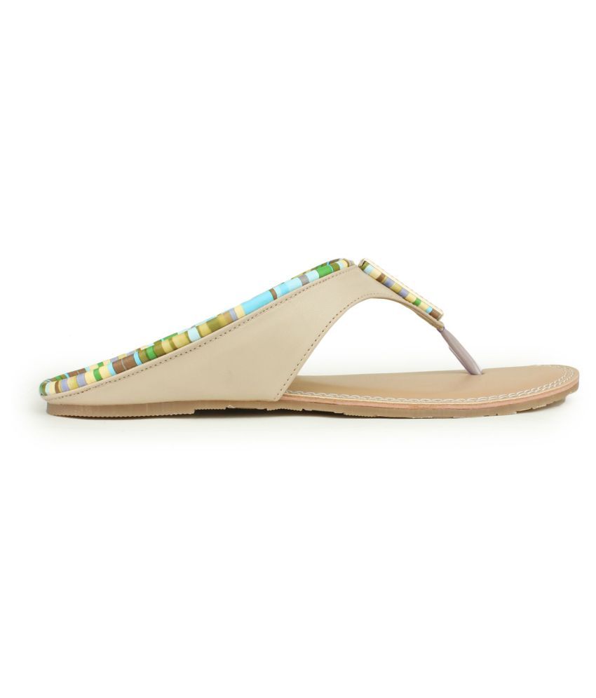 cream flats with ankle strap