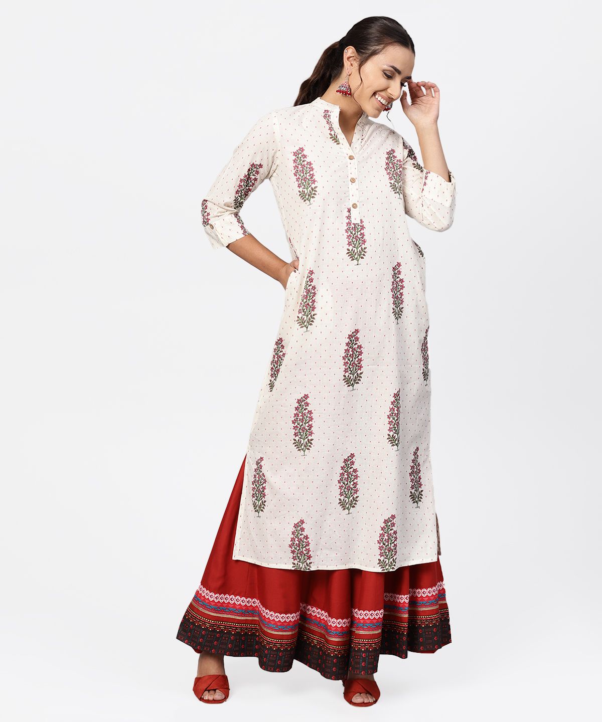 off white color kurti