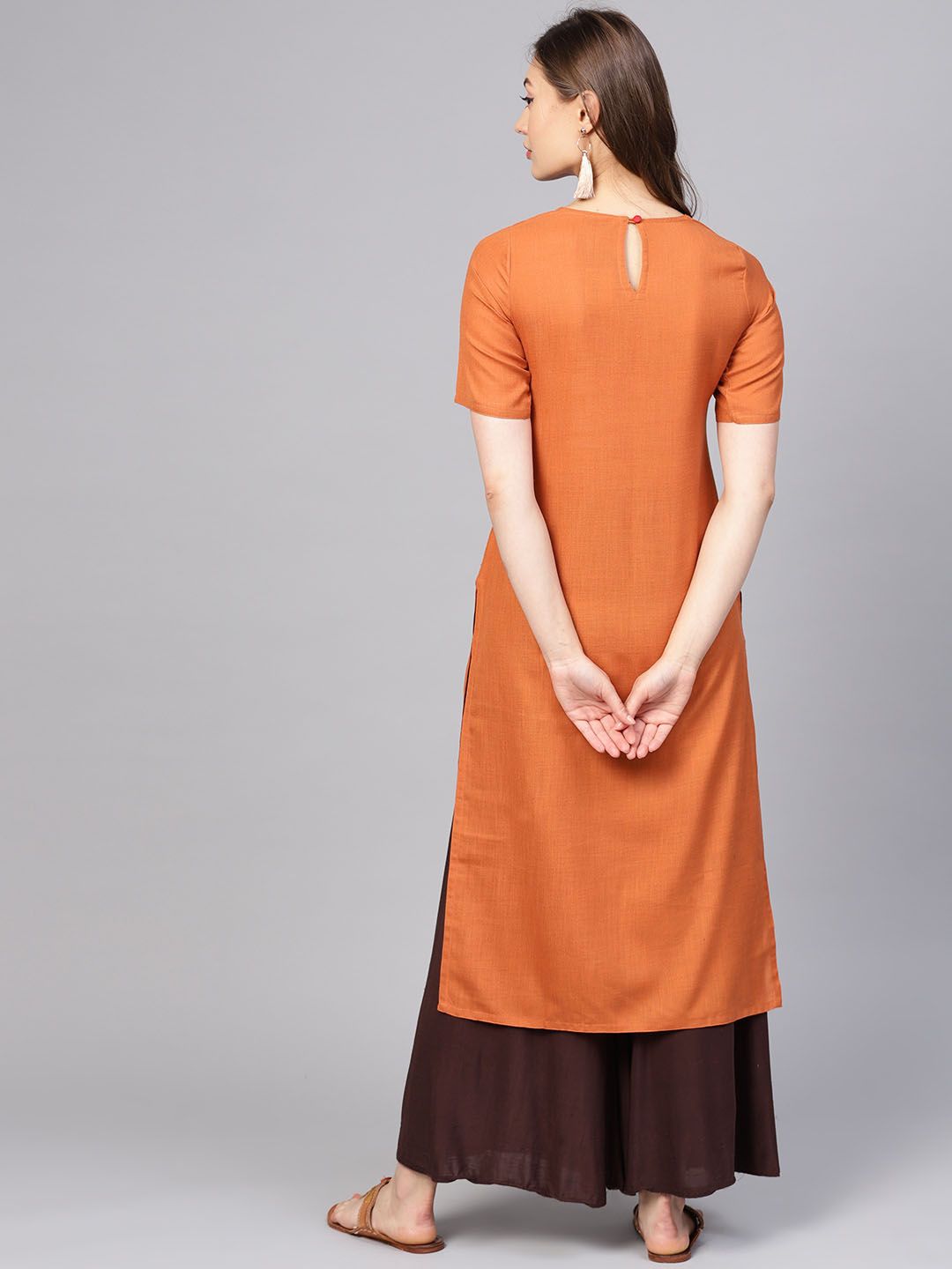 rust orange kurtis