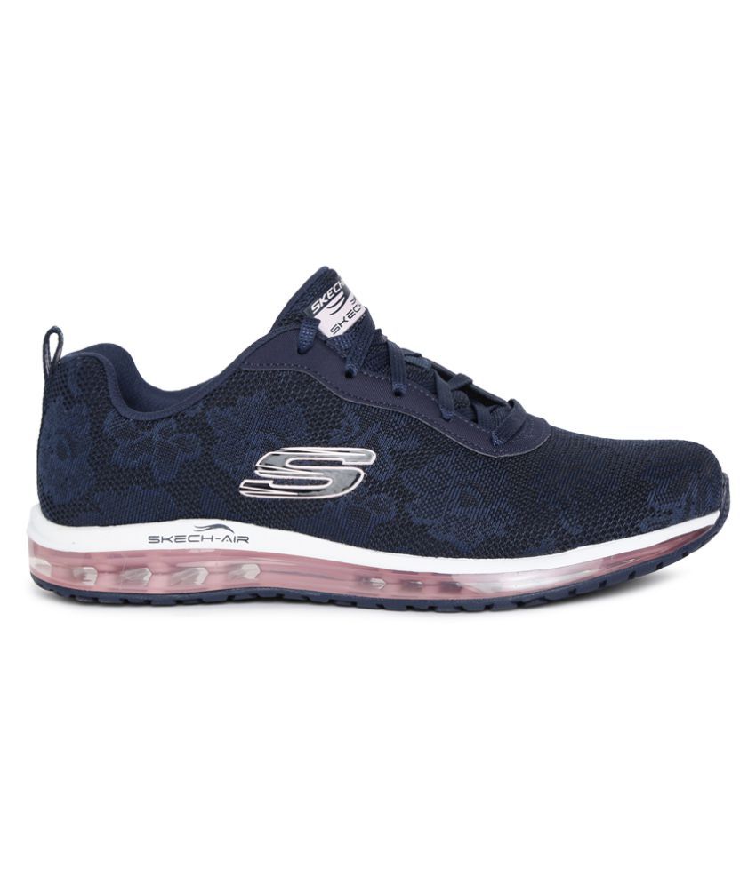 navy skechers trainers