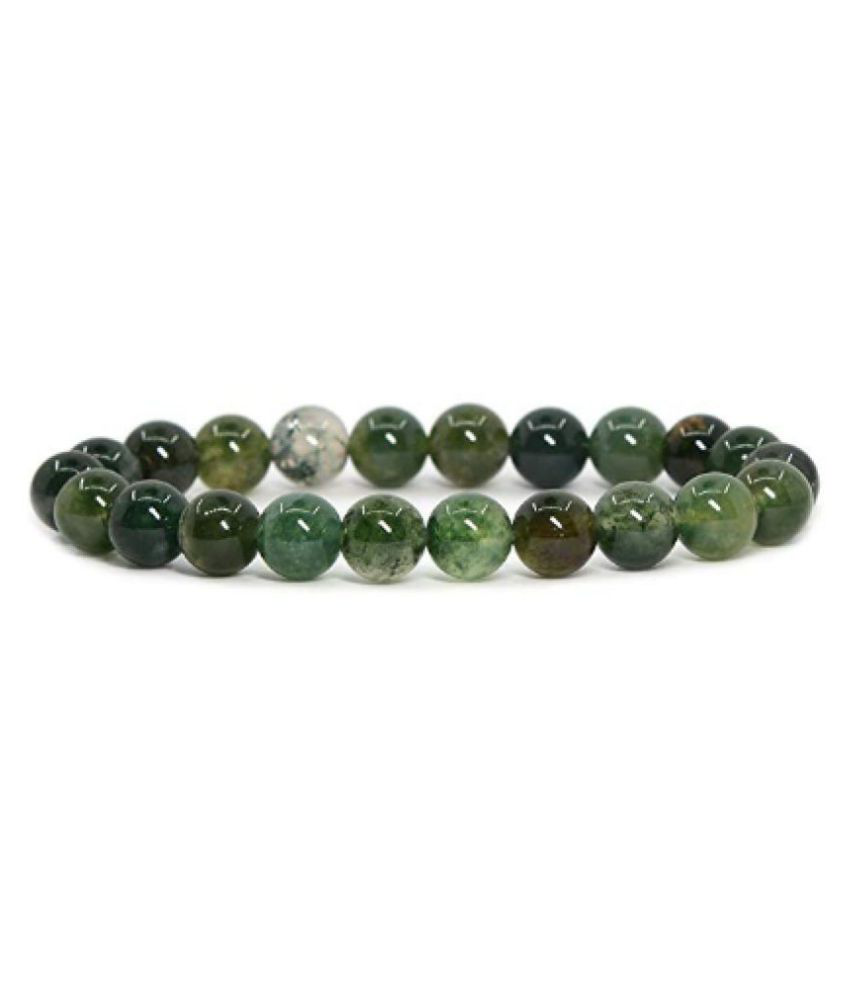     			8mm Green Moss Agate Natural Agate Stone Bracelet
