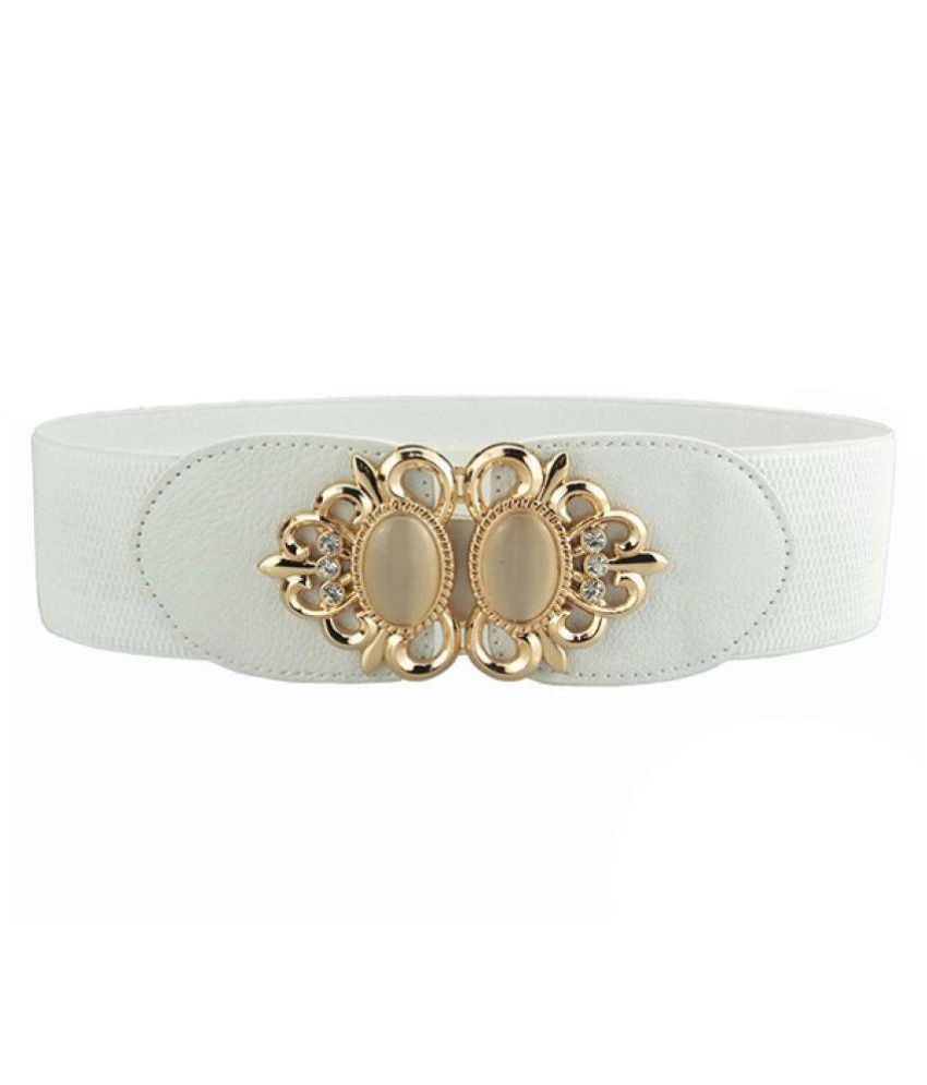 Romp Fashion Fancy Stylish White Elastic Wide Straps Waist Belt for ...