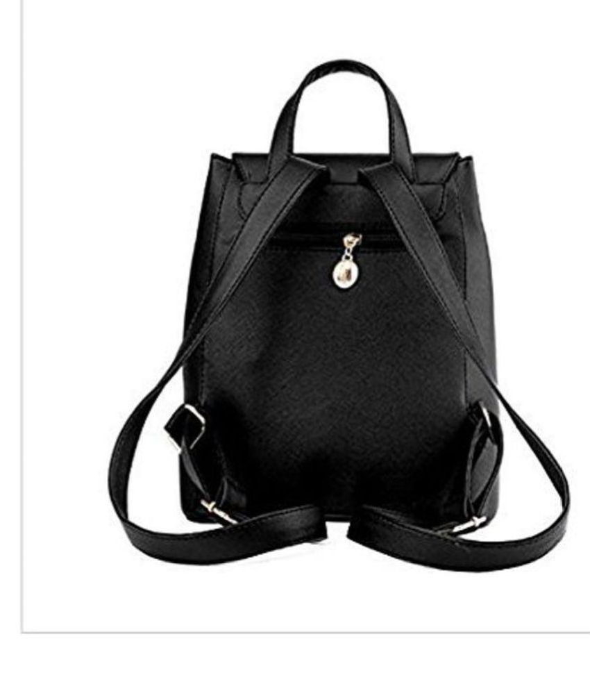 SBS BAGS Black P.U. Backpack - Buy SBS BAGS Black P.U. Backpack Online ...