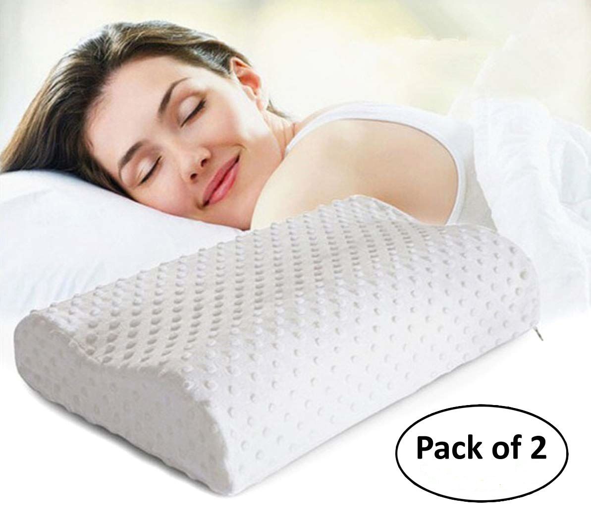     			YUTIRITI Set of 2 Memory Foam Pillow