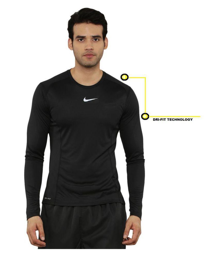Nike Black Full Sleeve T-Shirt - Buy 