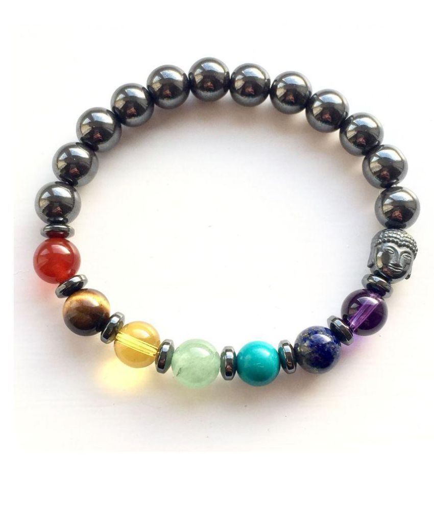 10mm Hematite 7 Chakra Bracelet With Buddha: Buy 10mm Hematite 7 Chakra ...