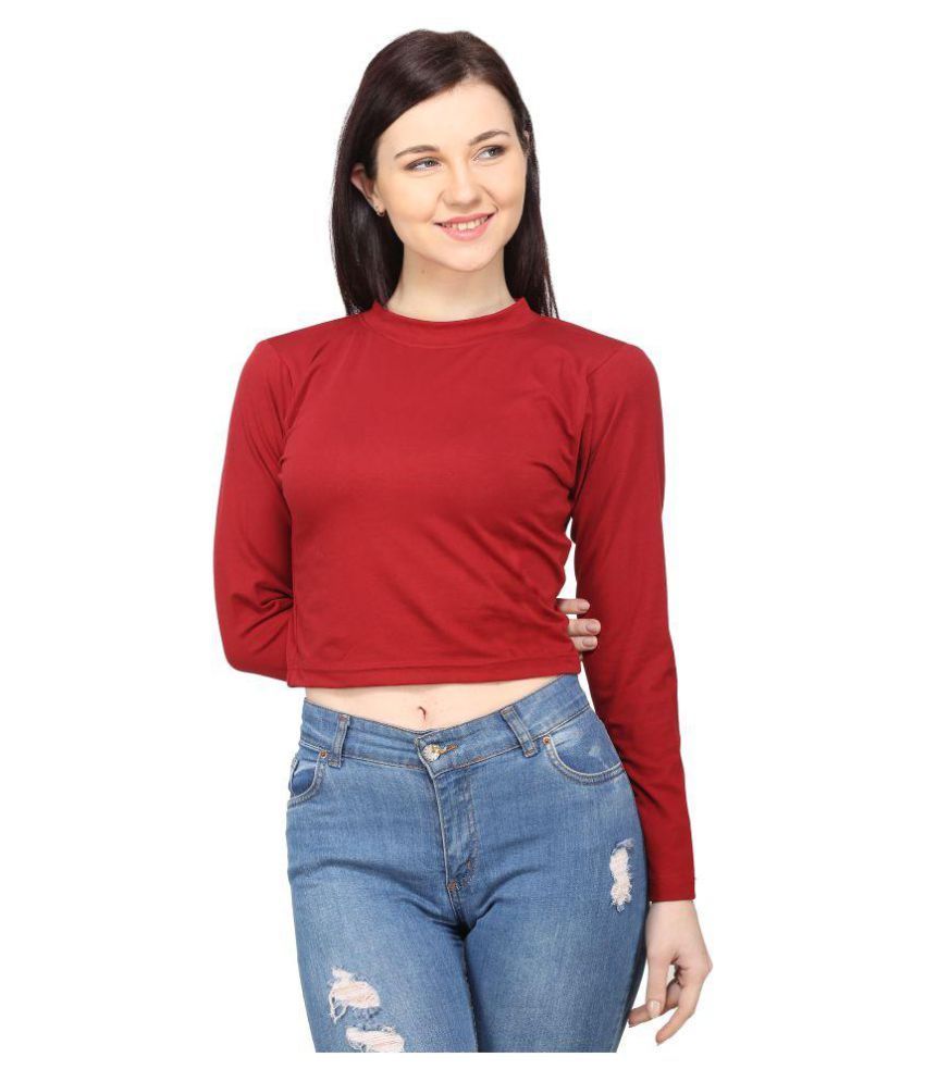     			Ess Emm Clothing Cotton Crop Tops - Red