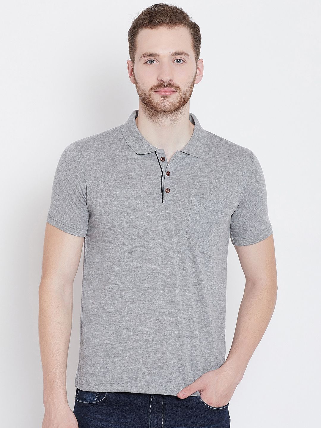 Download Adobe Grey Regular Fit Polo T Shirt - Buy Adobe Grey ...