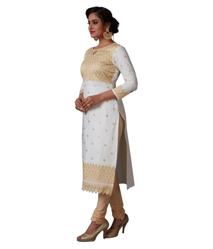 Salwar Studio White Cotton Dress Material - Buy Salwar Studio White ...