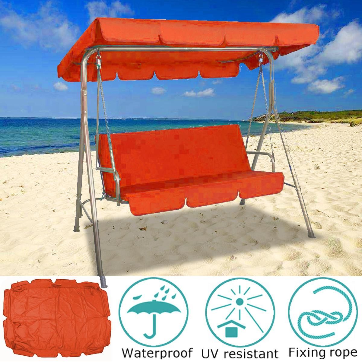 Garden Swing Chair Canopy Patio Spare Replacement Fabric Waterproof Cover Orange