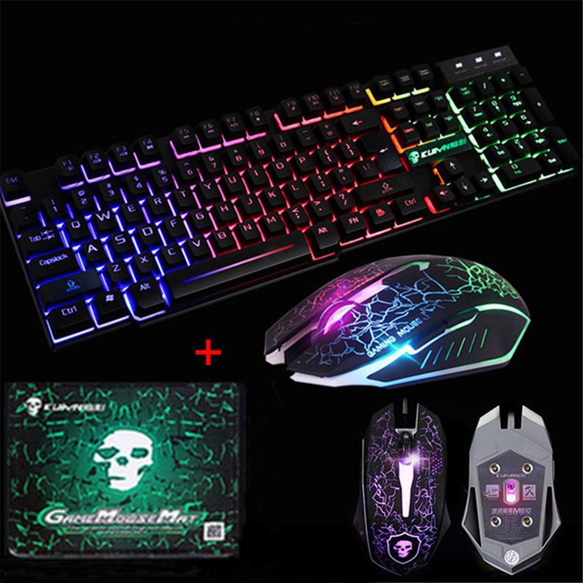 Buy LED Backlit Gaming Keyboard+2400DPI Mouse Sets+Mouse Pad USB Wired