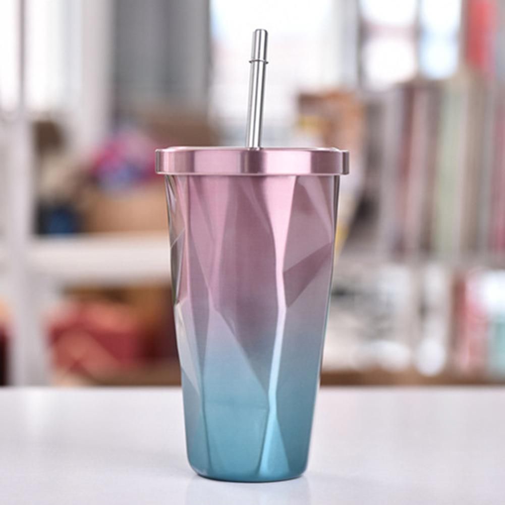 Fashion Diamond Section Stainless Steel Mug Portable Cup with Drinking ...