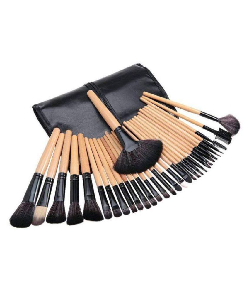 Download Katti Del Coco Natural Makeup Brush Set of 24 with Leather ...