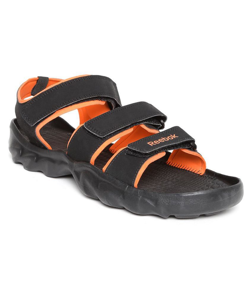 Reebok Black Canvas Floater Sandals