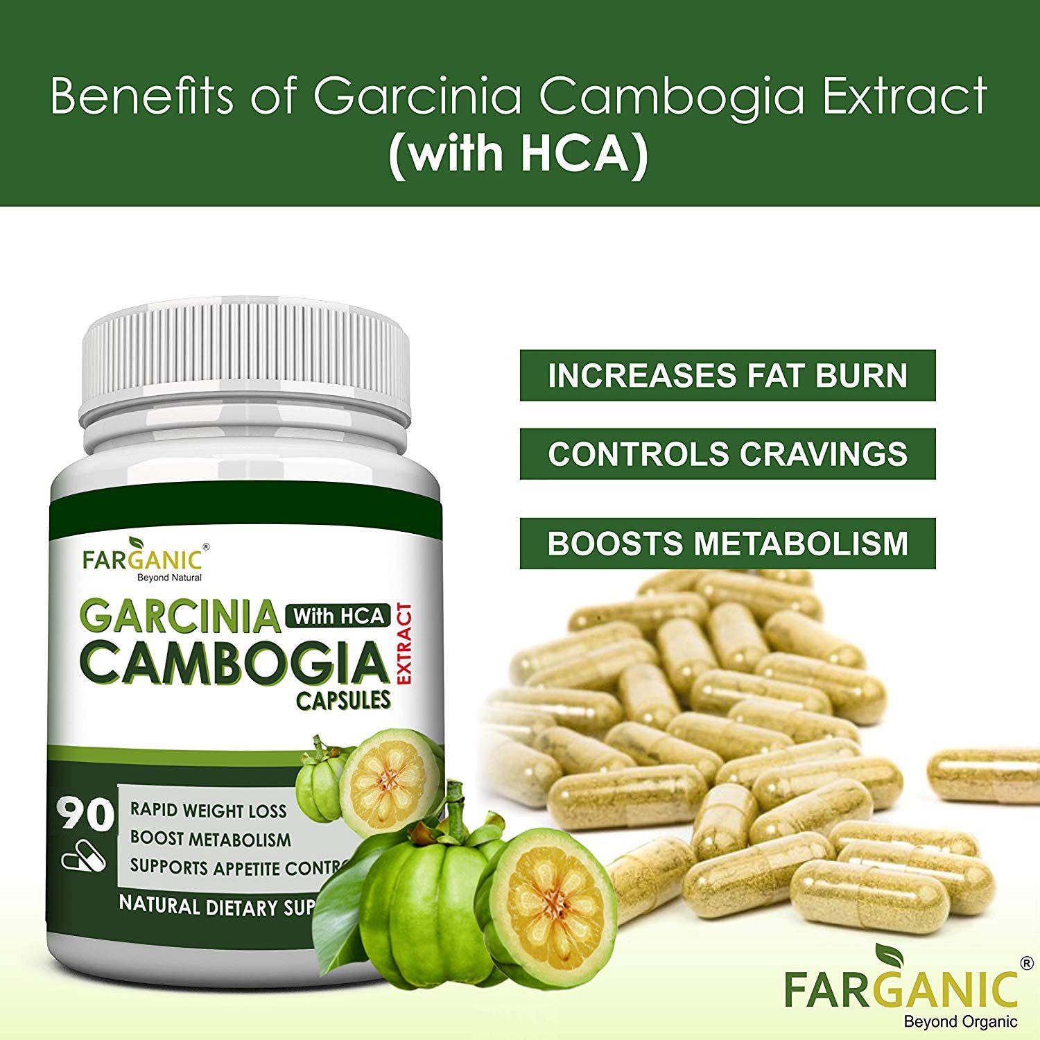 Farganic Garcinia Cambogia Extract Capsule With Hca For Weight Loss Management Supplement 60 2844