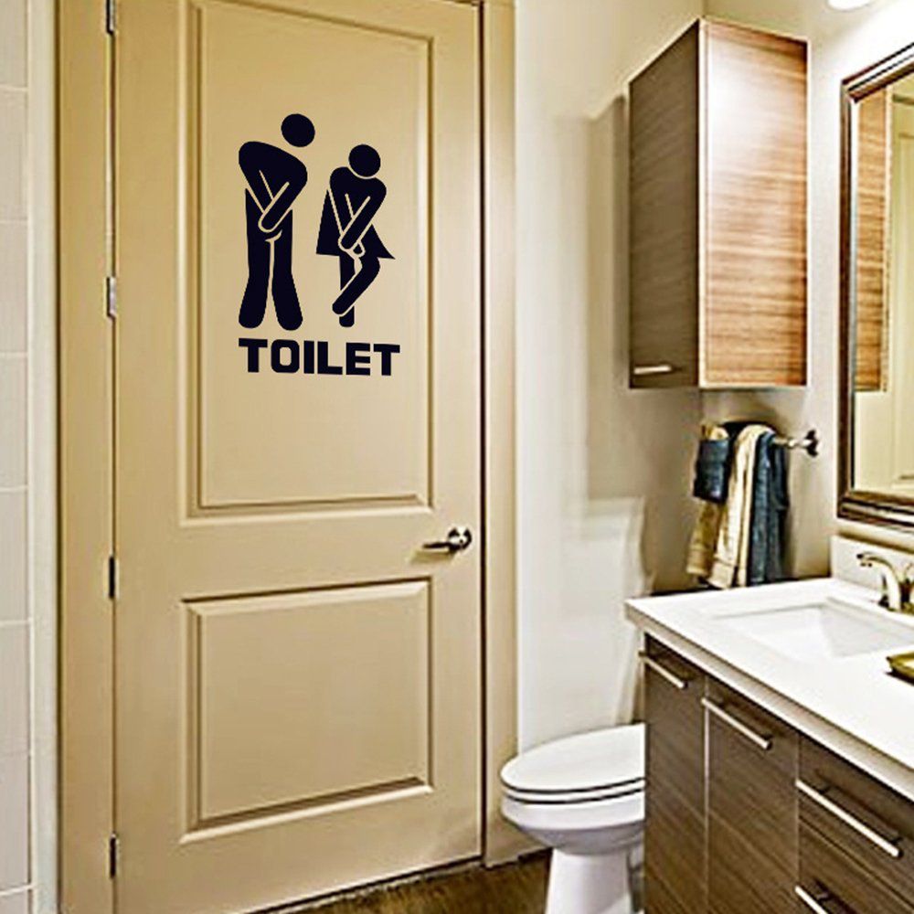 Doberyl Funny Toilet Entrance Sign Decal Wall Sticker for Shop Office Home  Cafe Hotel DIY Removable Cute Man Woman Toilet Door Stickers (Pack of 2):  Buy Online at Best Price in India -