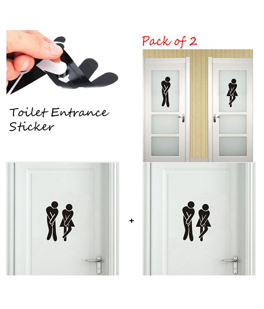 Doberyl Funny Toilet Entrance Sign Decal Wall Sticker for Shop Office Home  Cafe Hotel DIY Removable Cute Man Woman Toilet Door Stickers (Pack of 2):  Buy Online at Best Price in India -