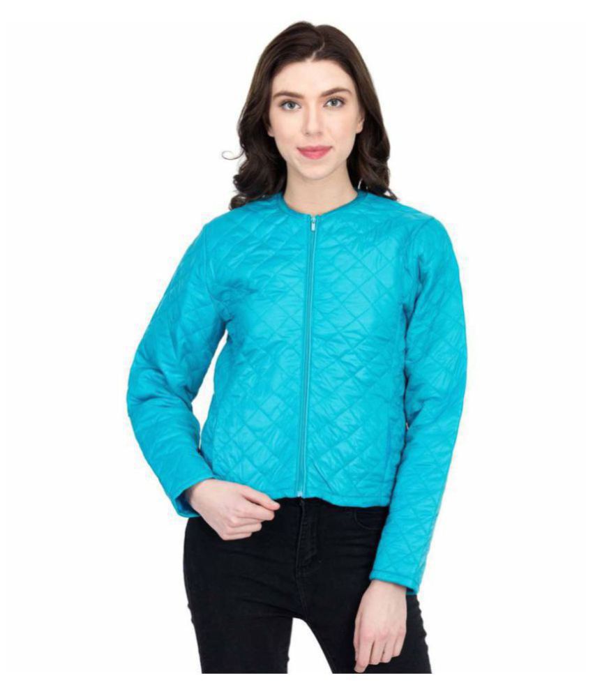 kotty Polyester Turquoise Quilted/Padded Jackets