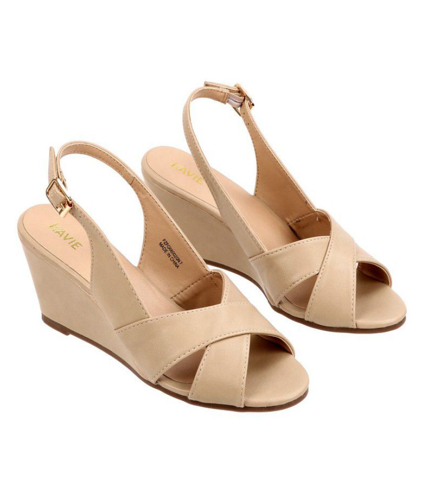 shiny beige flats