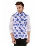 Hangup Blue Cotton Blend Nehru Jacket