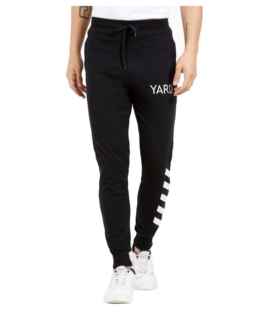 black cotton joggers mens