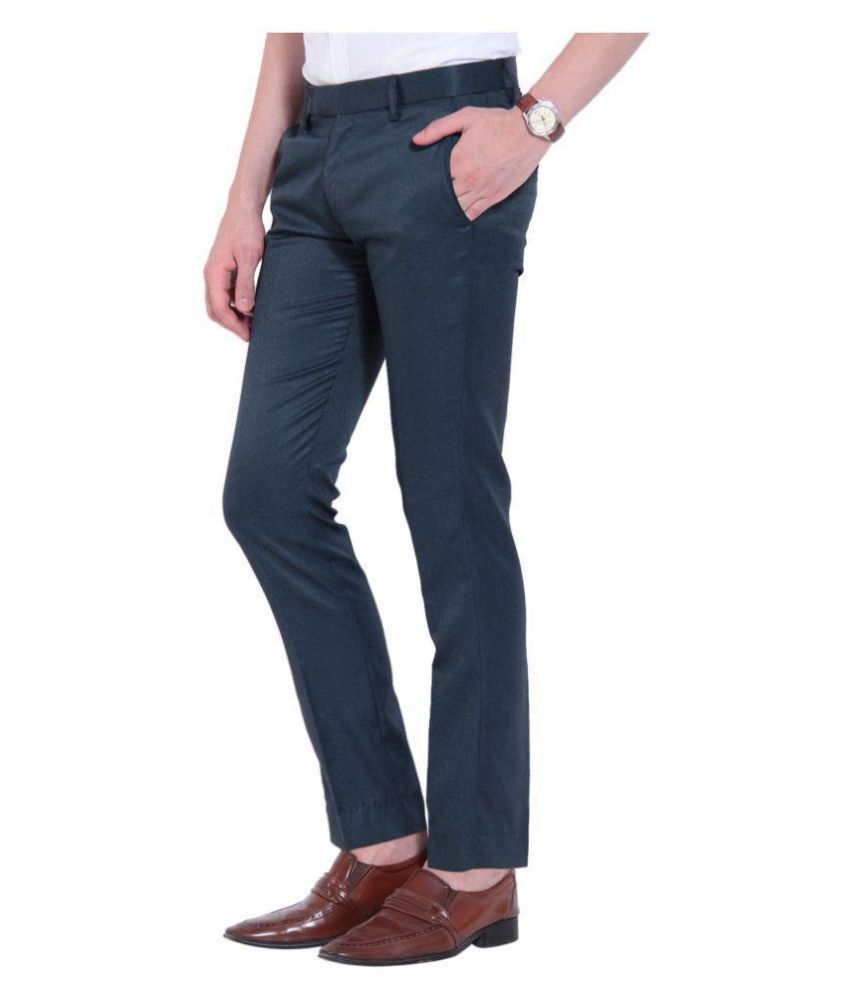 green slim fit pants