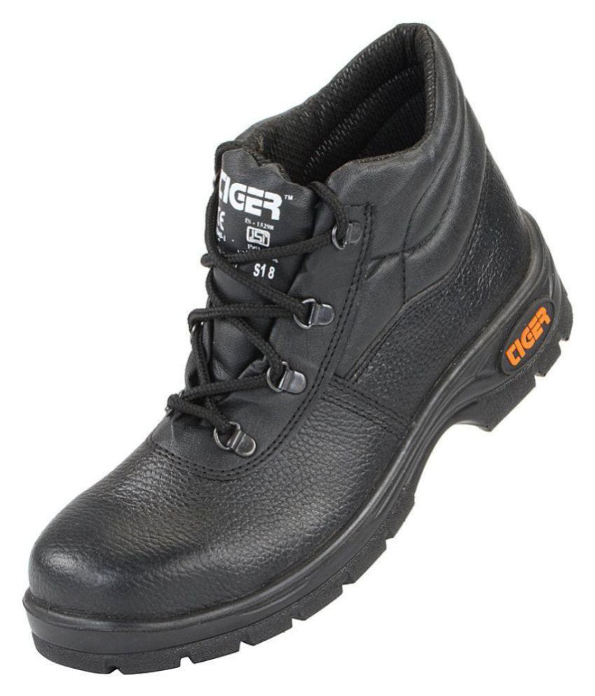 Buy tiger safety shoes High Ankle Black 