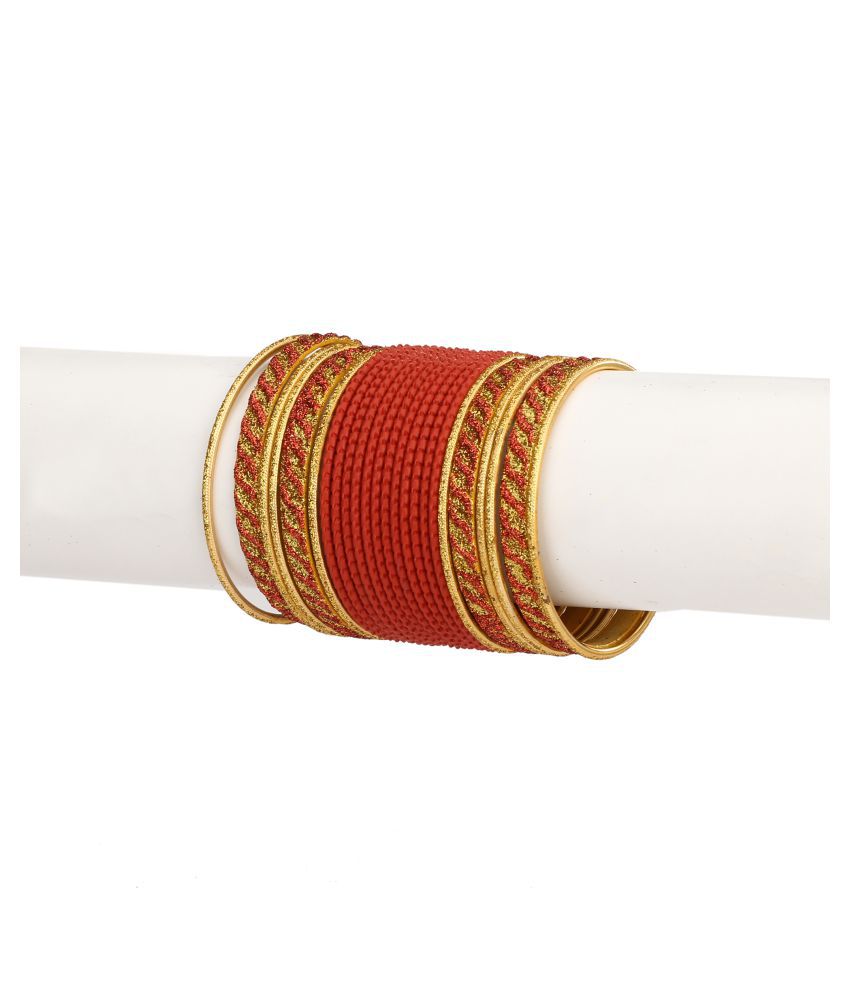     			Colorful Designer Bangle Set With Golden Bangles For Party And Daily Use (With Safety Cum Carry Box) Unbreakable022