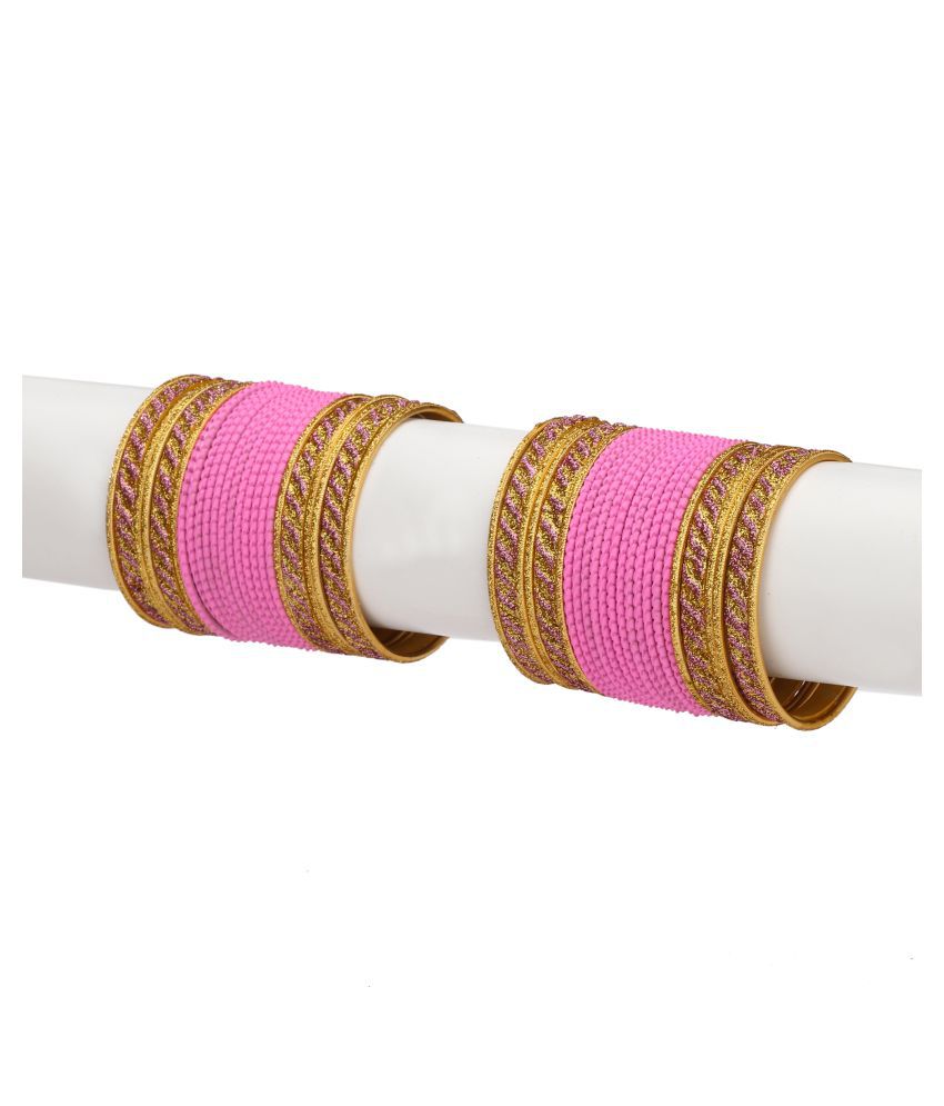     			Colorful Designer Bangle Set With Golden Bangles For Party And Daily Use (With Safety Cum Carry Box) Unbreakable035